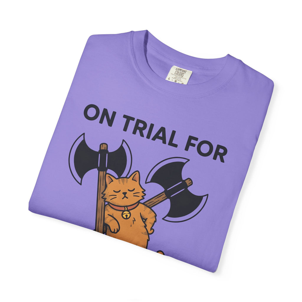 Cat Funny Animal Gift Cartoon Kitten Humor Fan Cute Wildlife Doodle Axes T-Shirt