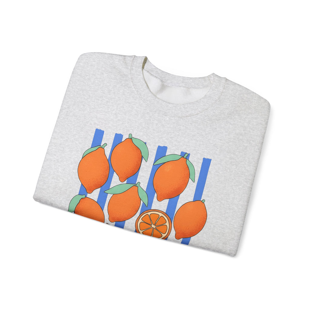 Lemon Fruit Sweatshirt Drinks Vacation Gift Women Cartoon Sweatshirt Citrus Sweatshirt Beverage Fan Cocktail Graphic Classic Orange Segment Sweatshirt
