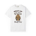Bat Headset T-Shirt Cute Fauna Gift Women Classic T-Shirt Headphones T-Shirt Adorable Fan Retro T-Shirt Wildlife Graphic Doodle Tree Limb T-Shirt