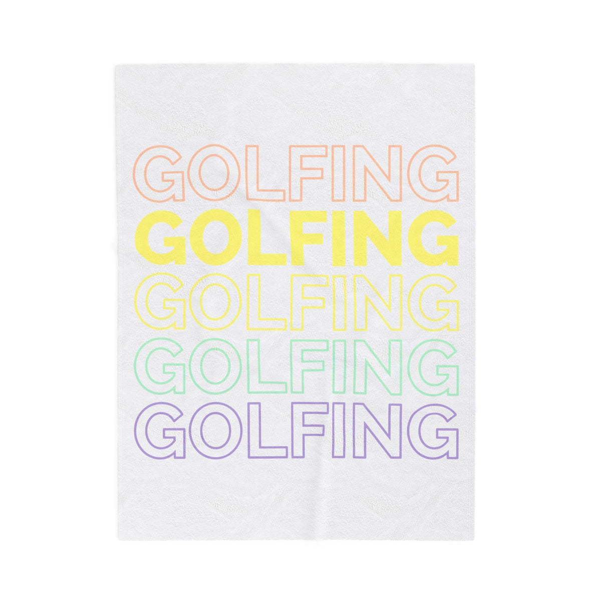 Prominent Typography Motif Blanket Golf Camping Gift Women Pale Tones Blanket Typography Blanket Golfer Fan Minimalist Blanket Outdoor Graphic