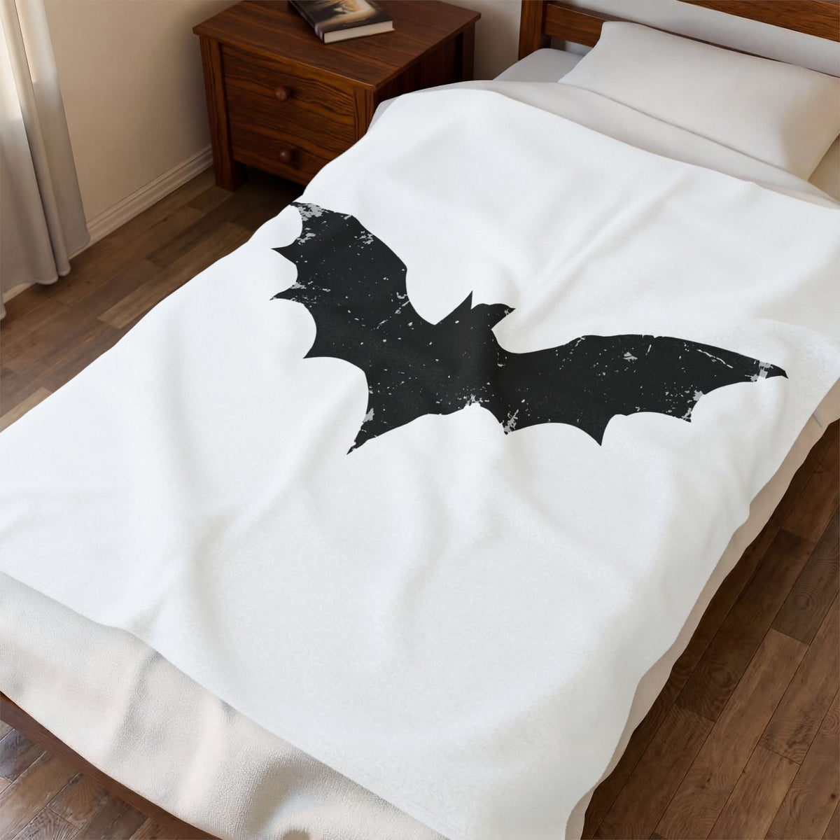 Bat Halloween Horror Gift Vintage Flying Creature Spooky Fan Dark Macabre Simple Blanket