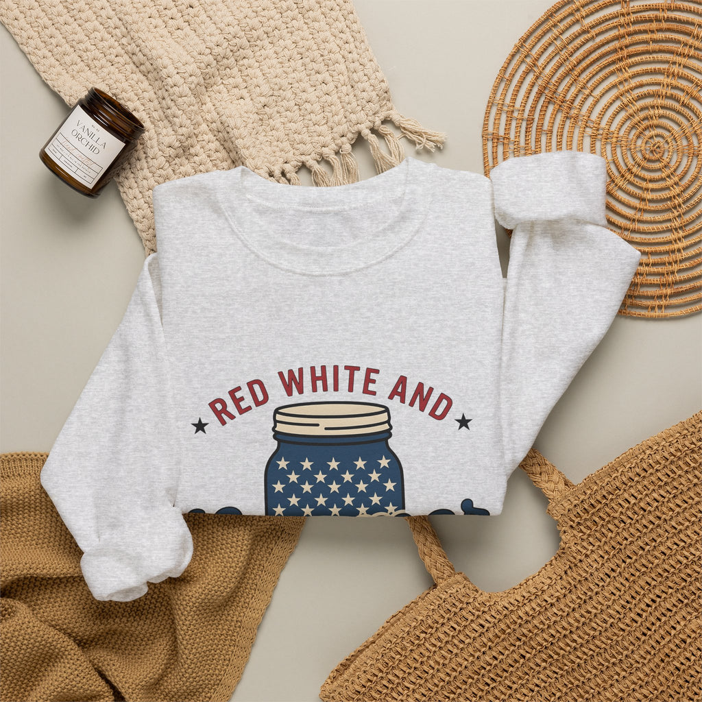 American Mason Jar Sweatshirt 4th Of July Summer Decor Gift Women Farmhouse Sweatshirt Mason Jar Sweatshirt Patriotic Fan Rustic Sweatshirt Summer Design