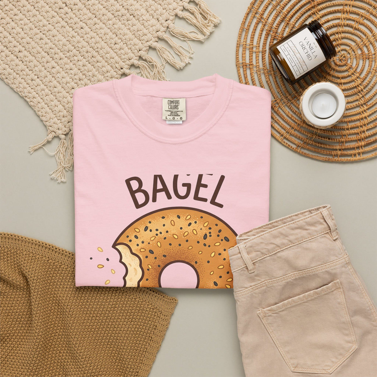 Bagel Desserts Morning Gift Doodle Bagel Pastry Fan Hand Drawn Breakfast Old School T-Shirt