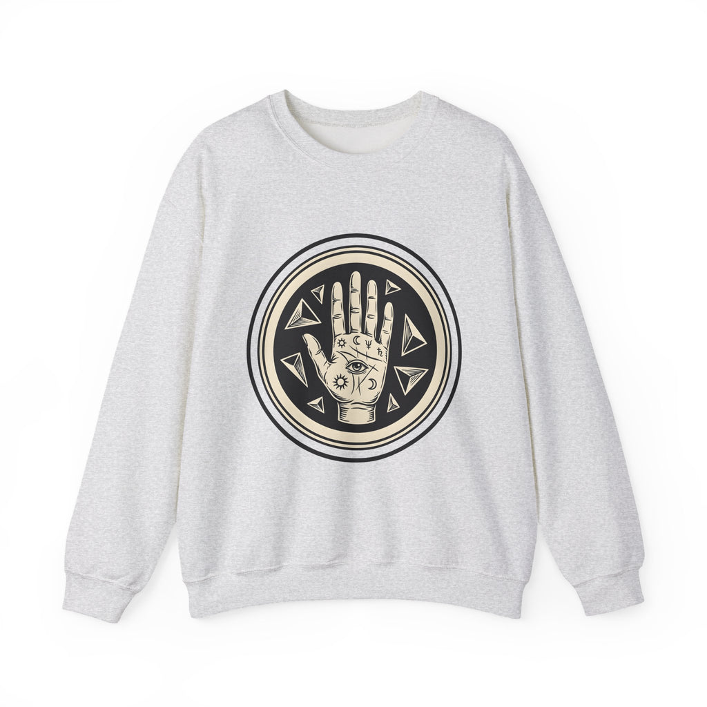 Enchanted Hand Sweatshirt Mystical Esoteric Gift Women Folk Sweatshirt Magical Hand Sweatshirt Occult Fan Primitive Sweatshirt Mystical Graphic Antique Polygon