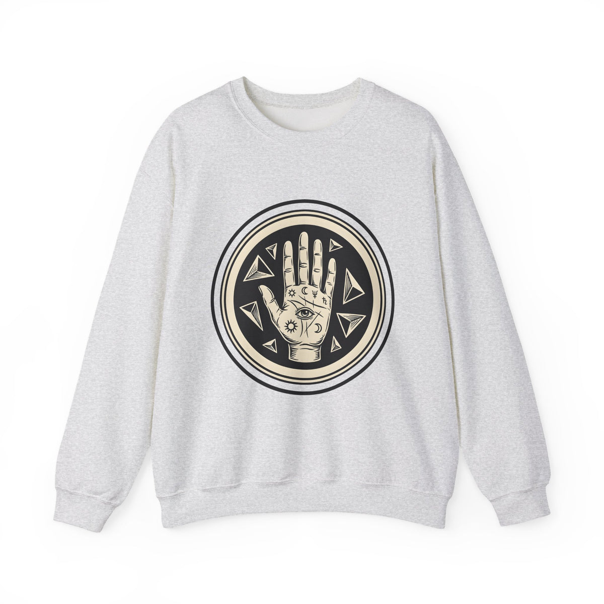 Enchanted Hand Sweatshirt Mystical Esoteric Gift Women Folk Sweatshirt Magical Hand Sweatshirt Occult Fan Primitive Sweatshirt Mystical Graphic Antique Polygon