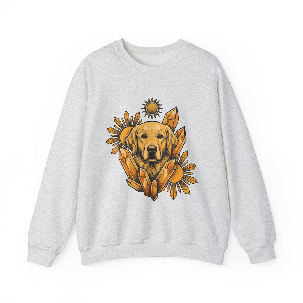 Golden Retriever Sweatshirt Dog Sunlight Gift Women Bohemian Sweatshirt Retriever Sweatshirt Dog Fan Puppy Sweatshirt Sunshine Graphic Retro Crystals Sweatshirt