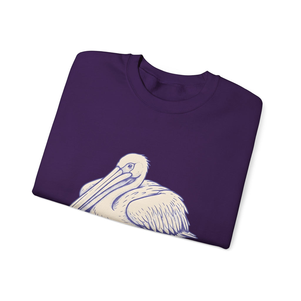 Pelican Bird Sweatshirt Funny Fauna Gift Women Cartoon Sweatshirt Pouchbill Sweatshirt Humor Fan Comic Sweatshirt Wildlife Graphic Hand Drawn Creature Art