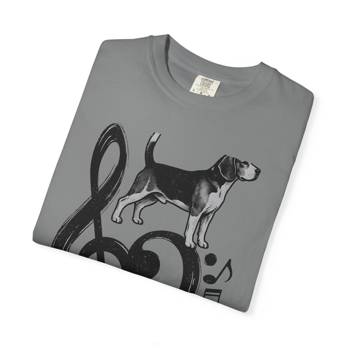 Beagle Pet T-Shirt Dog Sound Gift Women Classic T-Shirt Hound T-Shirt Dog Fan Puppy T-Shirt Music Graphic Doodle Note Symbols T-Shirt