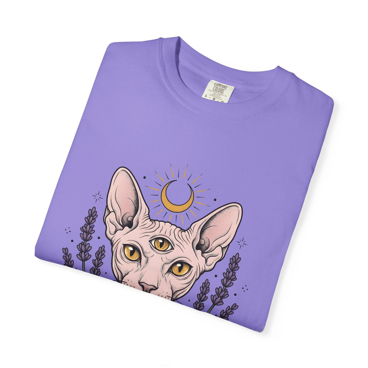 Sphynx Cat T-Shirt Boho Chic Metaphysical Gift Women Line Art T-Shirt Hairless Cat T-Shirt Bohemian Fan Minimalist T-Shirt Spiritual Graphic Folk