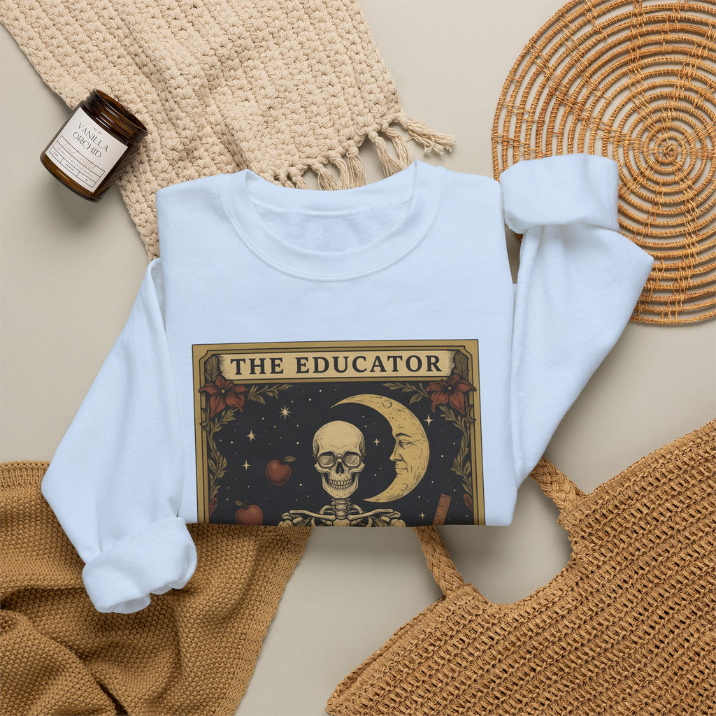 Skull Instructor Sweatshirt Teacher Dark Gift Women Retro Sweatshirt Skeleton Sweatshirt Educator Enthusiast Vintage Sweatshirt Gothic