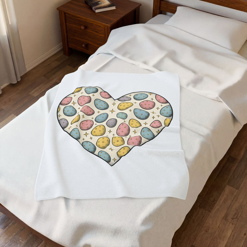 Heart Egg Blanket Easter Festivity Gift Women Hand Drawn Blanket Easter Egg Blanket Easter Fan Hand Drawn Blanket Celebration Graphic Classic