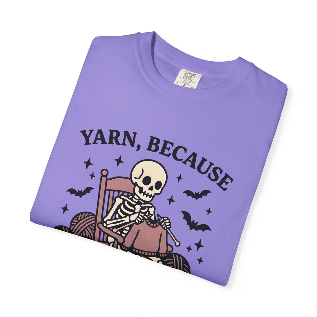 Skull Knitting T-Shirt Halloween Fabric Gift Women Comic T-Shirt Knitting T-Shirt Horror Fan Cartoon T-Shirt Textile Graphic Rustic Bat Wings