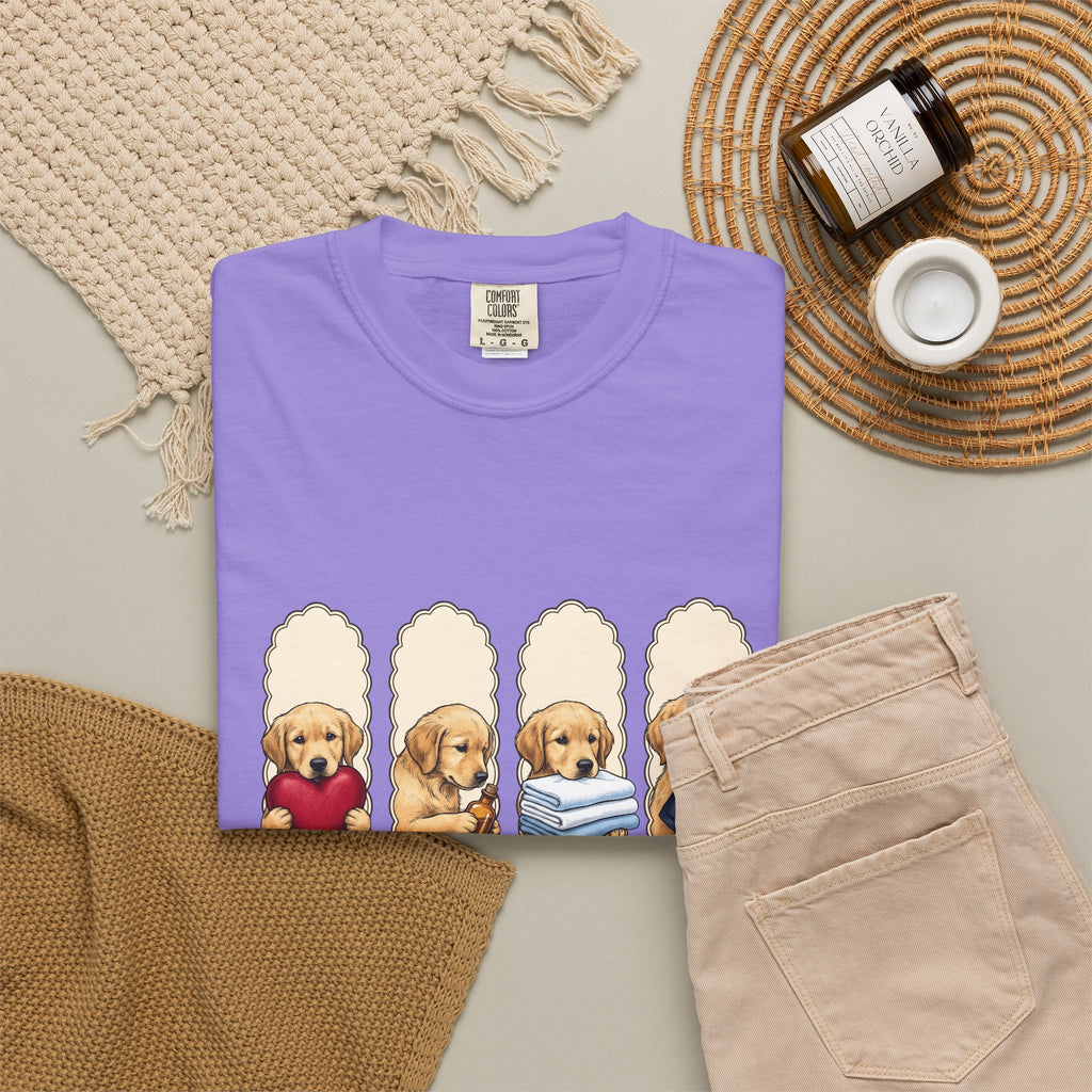 Golden Dog Puppy Nurse Pet Gift Puppy Healthcare Enthusiast Doggo Animal Minimalist T-Shirt