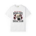 Skull Bowling Pins T-Shirt Bowling Humor Gift Women Tattoo T-Shirt Bowling Pin T-Shirt Bowling Fan Traditional T-Shirt Funny Graphic Vintage Roses