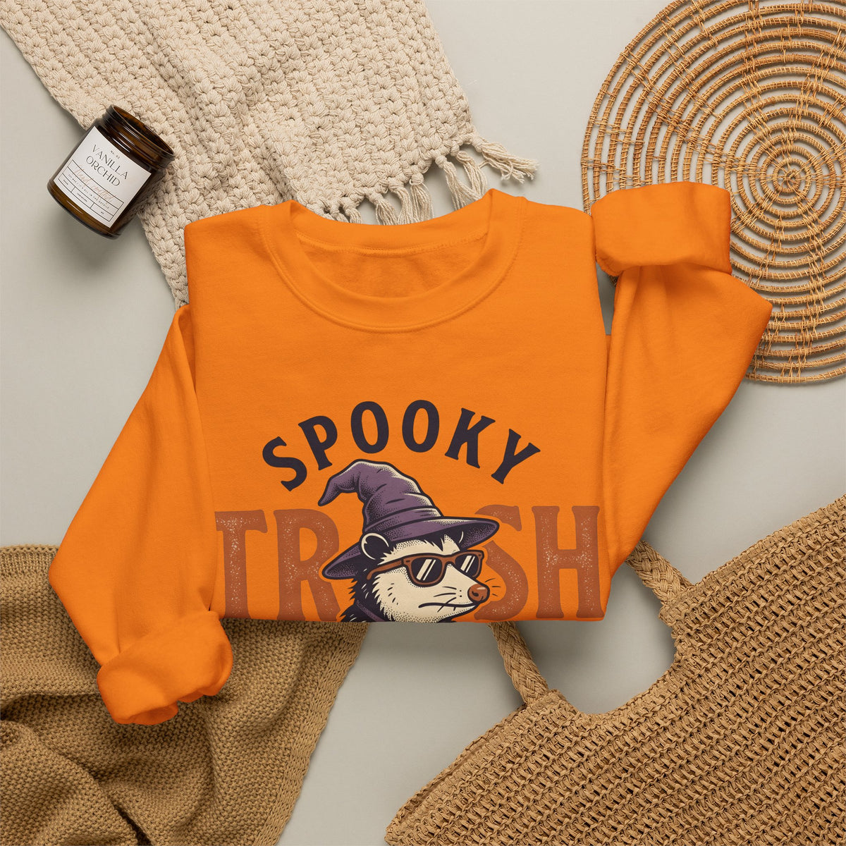 Possum Wizard Halloween Animal Gift Vintage Opossum Spooky Fan Retro Creature Hand Drawn Sweatshirt