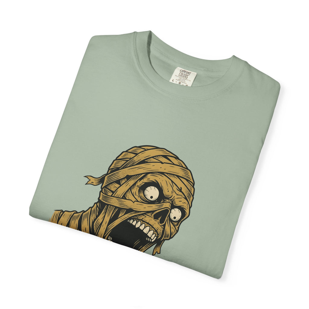 Mummy Skull T-Shirt Halloween Ghost Gift Women Creepy T-Shirt Skull T-Shirt Horror Fan Spooky T-Shirt Specter Graphic Classic Scarab T-Shirt