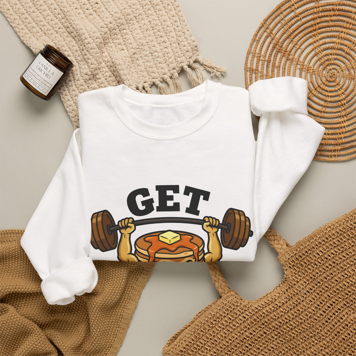 Hotcake Stack Sweatshirt Desserts Training Gift Women Caricature Sweatshirt Pancake Tower Sweatshirt Pastry Fan Cartoon Sweatshirt Fitness Graphic Heavy Stroke