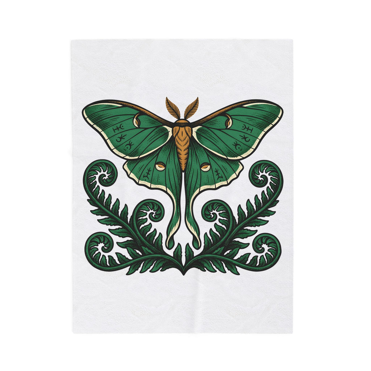 Luna Bug Blanket Boho Chic Environment Gift Women Antique Blanket Firefly Blanket Bohemian Fan Vintage Blanket Eco Graphic Line Art Greenery Blanket