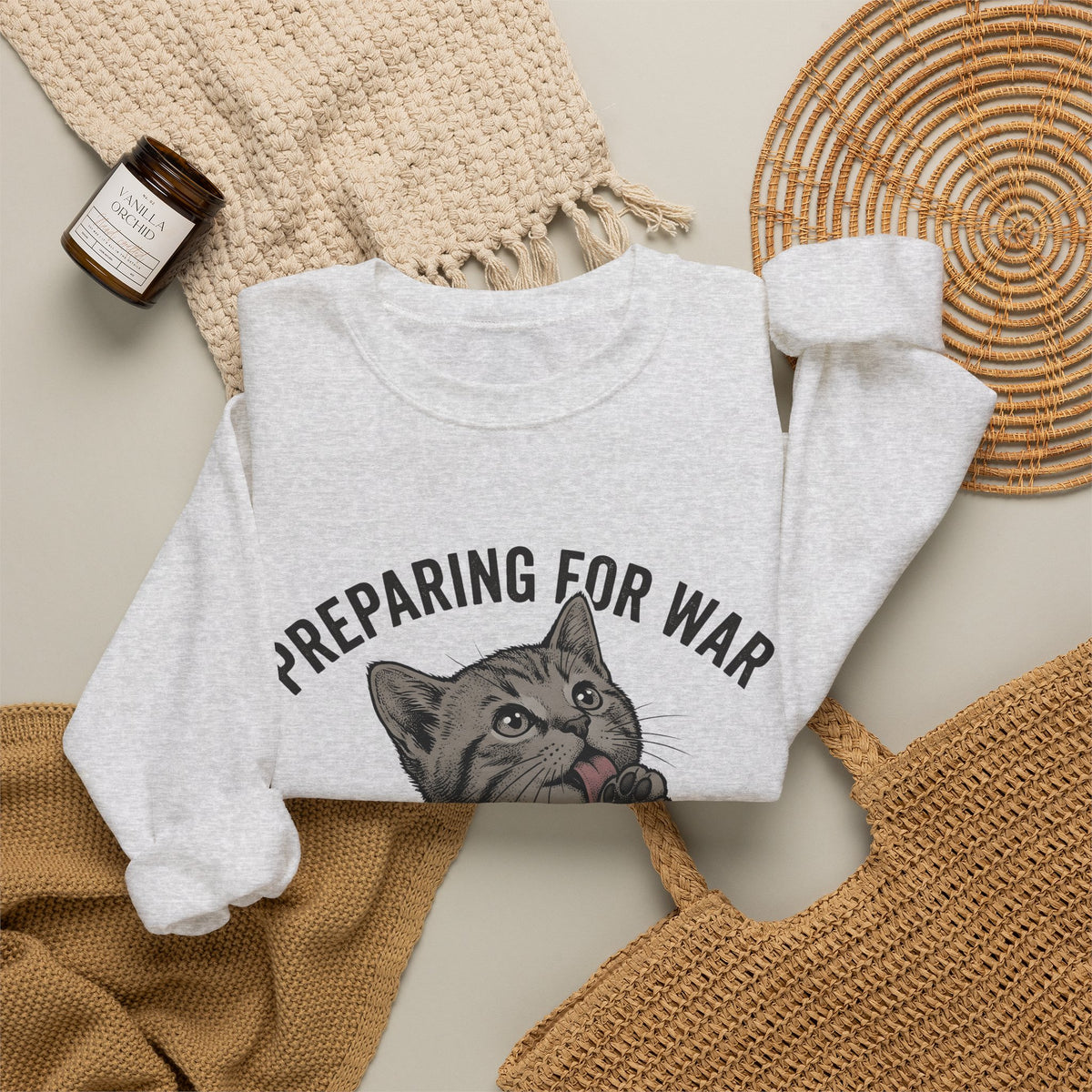 Striped Cat Cat Jokes Gift Sketch Tabby Cat Feline Fan Drawing Retro Claw Sweatshirt