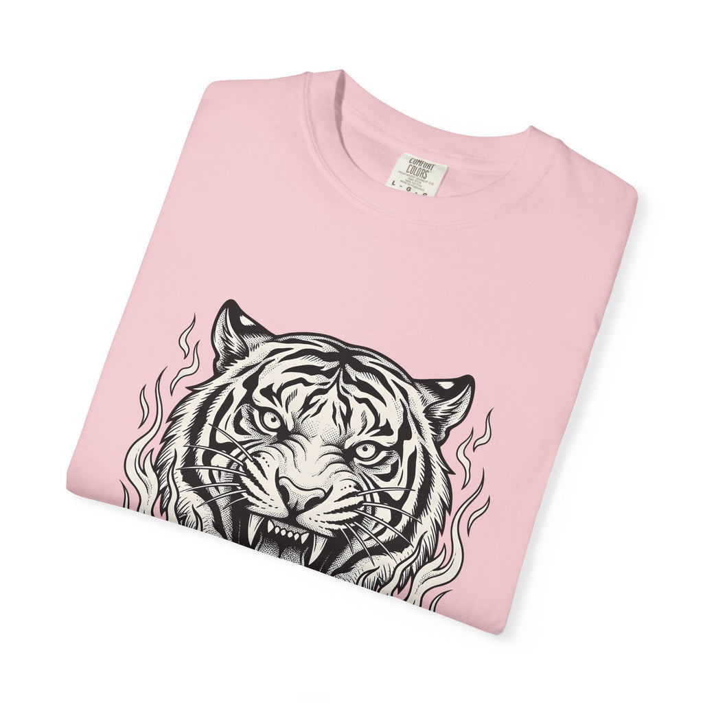 Tiger Face T-Shirt Tiger Wildlife Gift Women Tribal T-Shirt Tiger T-Shirt Tiger Fan Big Cat Graphic Retro Fire T-Shirt