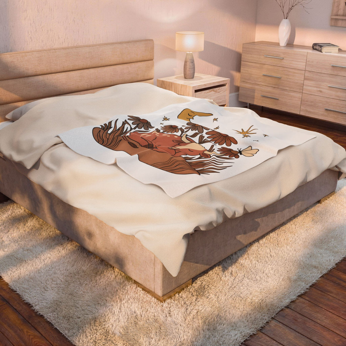 Sleeping Cow Blanket Cowgirl Western Gift Women Boho Blanket Cow Blanket Rancher Fan Hippie Blanket Rodeo Graphic Vintage Wildflowers Blanket