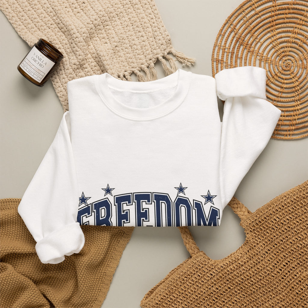Patriotic Text Sweatshirt America Independence Gift Women Collegiate Sweatshirt Typography Sweatshirt American Fan Patriotic Sweatshirt Liberty Graphic Vintage