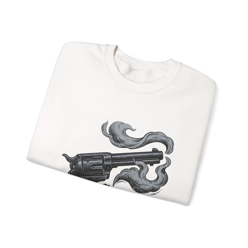 Revolver Gun Sweatshirt Cowgirl Western Gift Women Vintage Sweatshirt Handgun Sweatshirt Rodeo Fan Retro Sweatshirt Cowboy Graphic Hand Drawn Smoke Sweatshirt