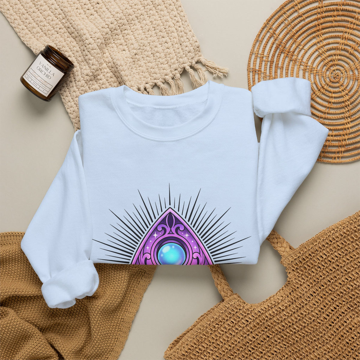 Magic Planchette Sweatshirt Boho Chic Zodiac Gift Women Mystical Sweatshirt Ouija Board Sweatshirt Bohemian Fan Spiritual Sweatshirt Astrology Graphic Trippy