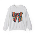 Striped Hair Bow Sweatshirt Moms Apparel Gift Women Simple Graphic Sweatshirt Hair Bow Sweatshirt Mom Fan Minimalist Sweatshirt Clothing Graphic Classic Fringe