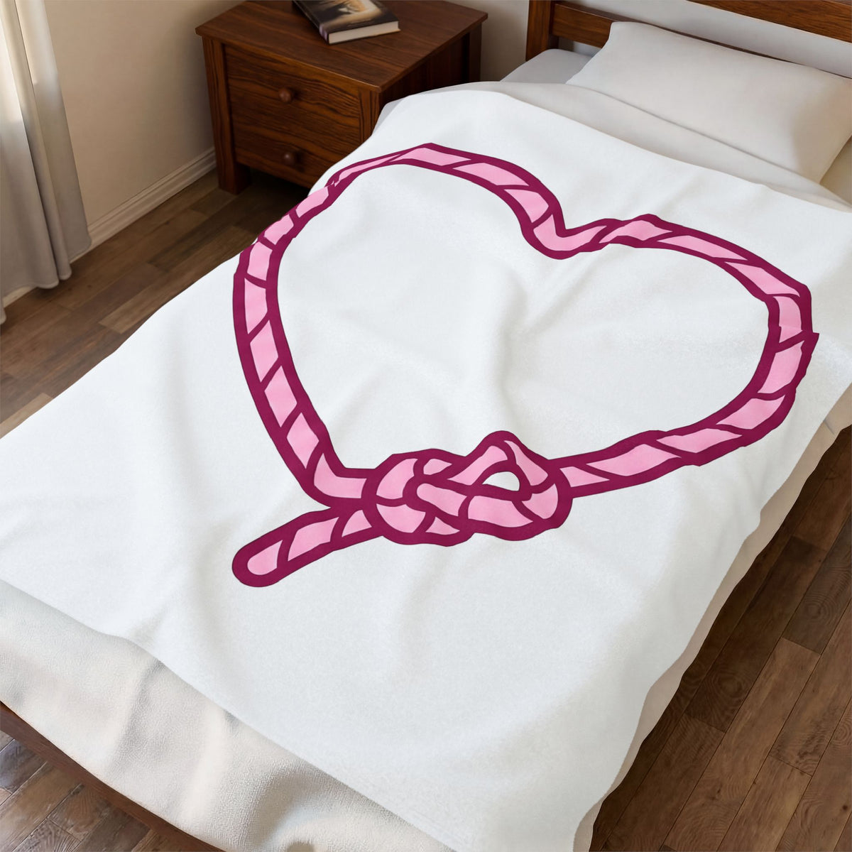 Rope Heart Blanket Cowgirl Cowboy Gift Women Contemporary Art Blanket Heart Tie Blanket Rodeo Fan Modern Art Blanket Cowboy Graphic Sleek Knot