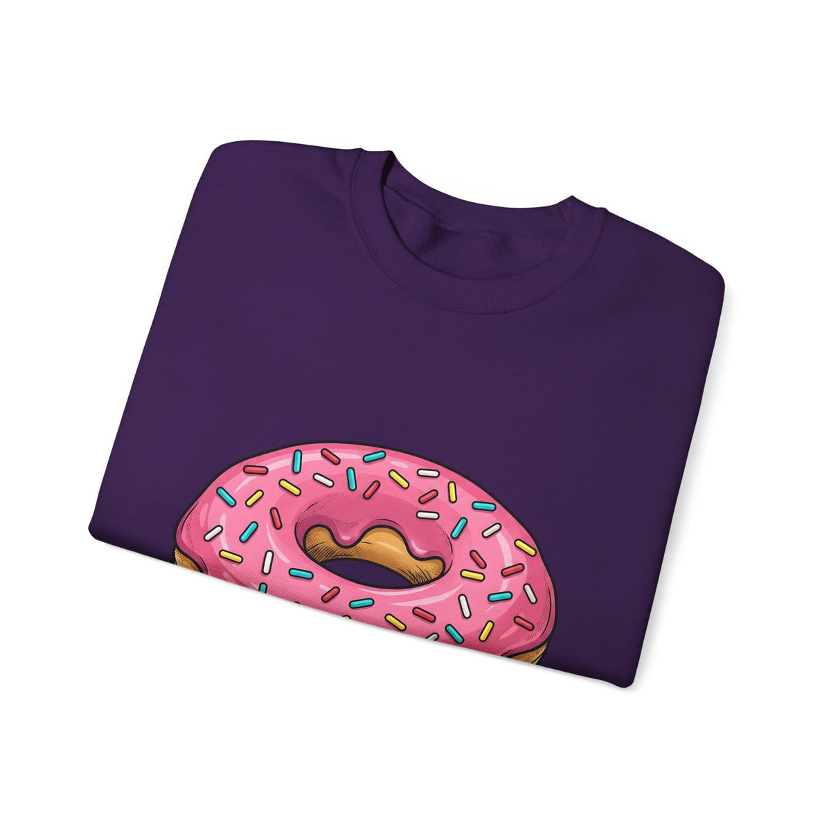 Donut Image Sweatshirt Desserts Cuisine Gift Women Comic Sweatshirt Doughnut Sweatshirt Pastry Fan Cartoon Sweatshirt Food Graphic Modern Nonpareils Sweatshirt