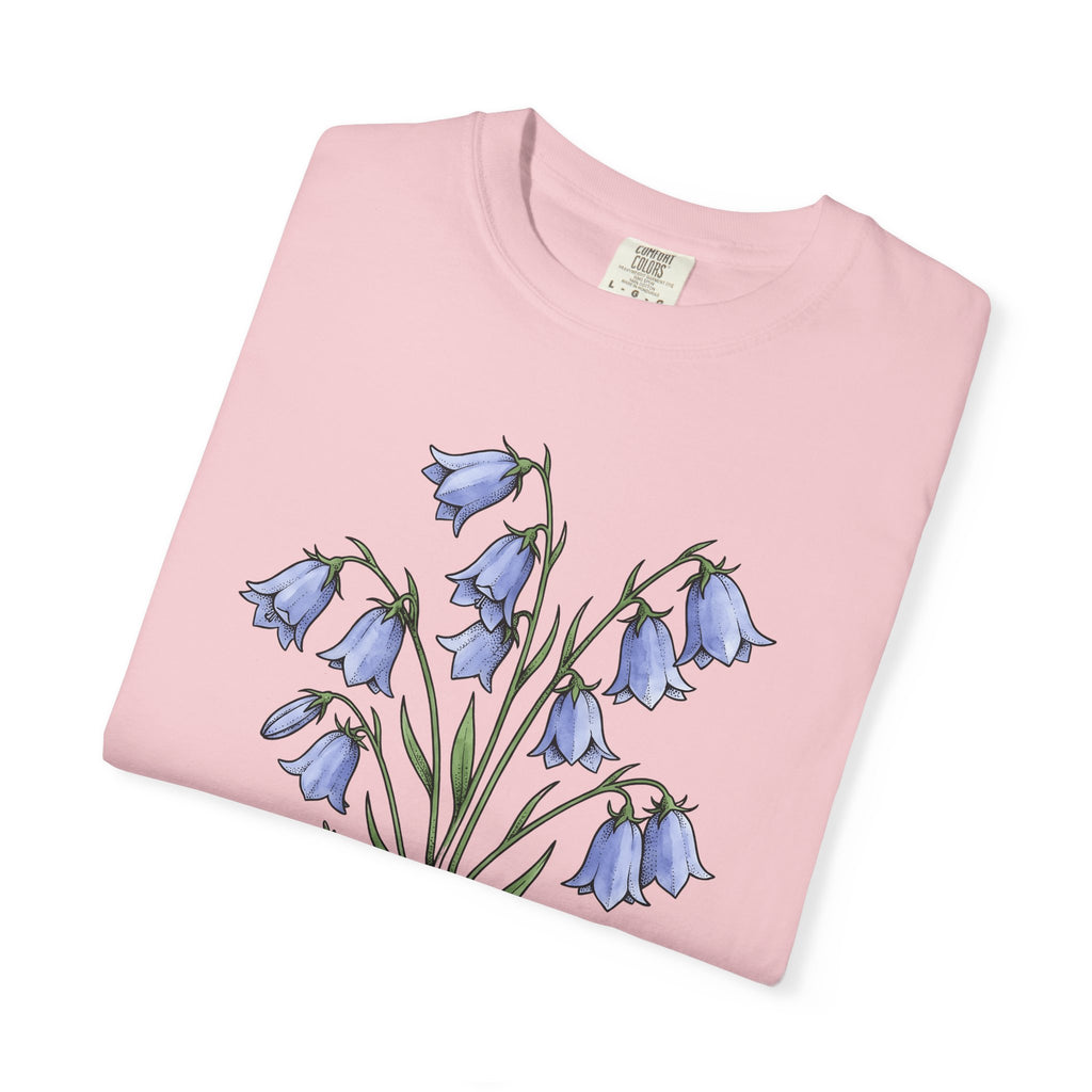 Bluebell Flower T-Shirt Boho Chic Floral Gift Women Botanical T-Shirt Harebell T-Shirt Bohemian Enthusiast Botanical T-Shirt Floral Graphic Vintage