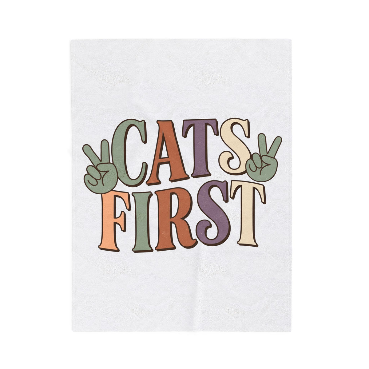 Peace Symbol Design Blanket Cat Animal Gift Women Vintage Blanket Peace Sign Blanket Cat Fan Feline Blanket Creature Graphic Sketch Hand Gesture