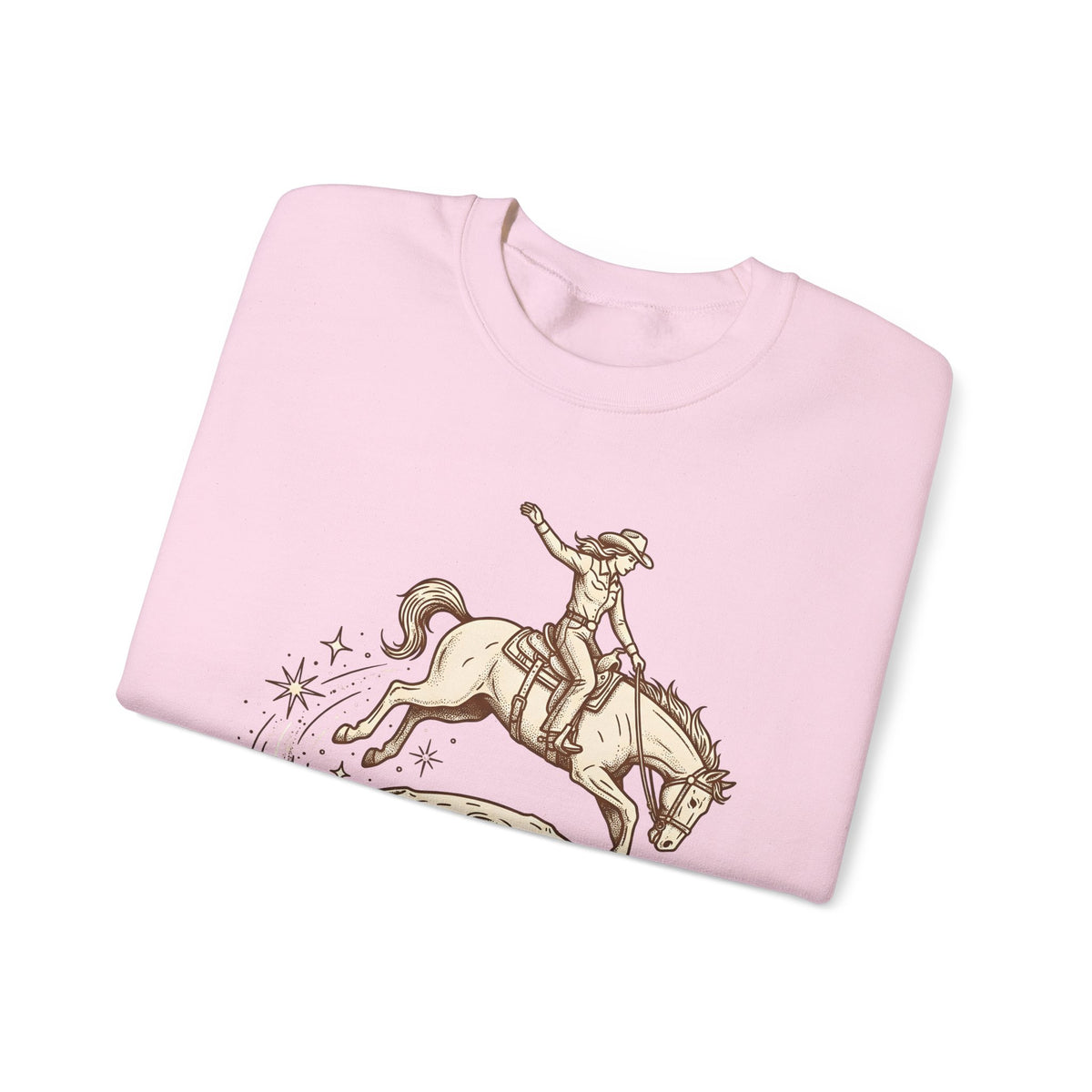 Cowboy Horse Cowgirl Ranch Gift Retro Stallion Cowboy Fan Horseback Sketch Crescent Sweatshirt