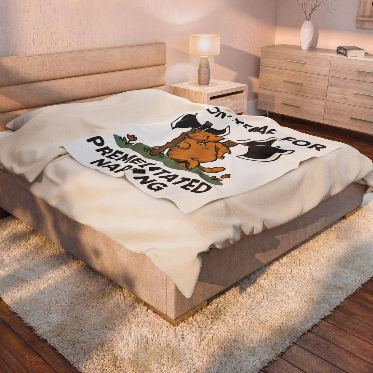Cat Funny Animal Gift Cartoon Kitten Humor Fan Cute Wildlife Doodle Axes Blanket