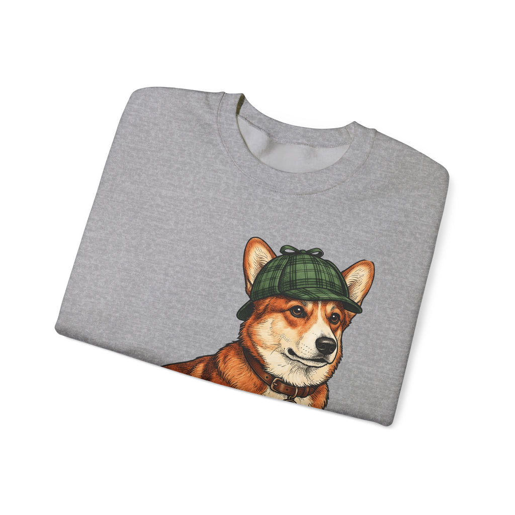 Corgi Puppy Dog Animals Gift Sketch Puppy Dog Fan Canine Doggy Retro Detective Cap Sweatshirt