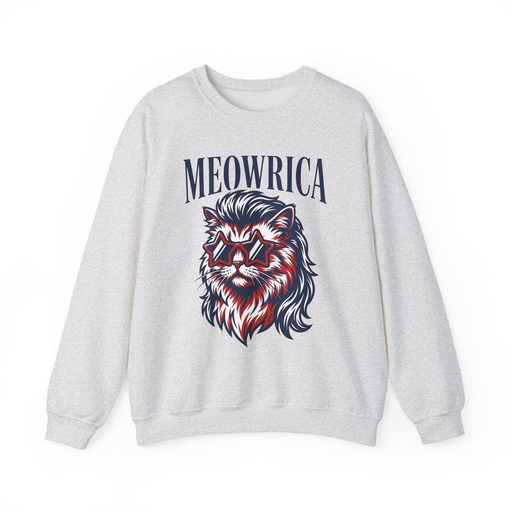 American Kitty Sweatshirt America Pet Gift Women Pop Art Sweatshirt Cat Sweatshirt Patriot Fan Fauvism Sweatshirt Animal Graphic Classic Star Shades Sweatshirt