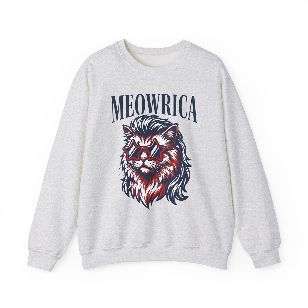 American Kitty Sweatshirt America Pet Gift Women Pop Art Sweatshirt Cat Sweatshirt Patriot Fan Fauvism Sweatshirt Animal Graphic Classic Star Shades Sweatshirt