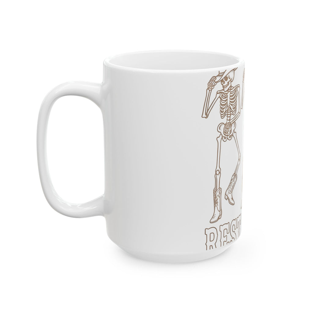 Skeleton Cowboys Mug Halloween Western Gift Women Western Illustration Mug Skulls Mug Horror Fan Vintage Art Mug Cowboy Graphic