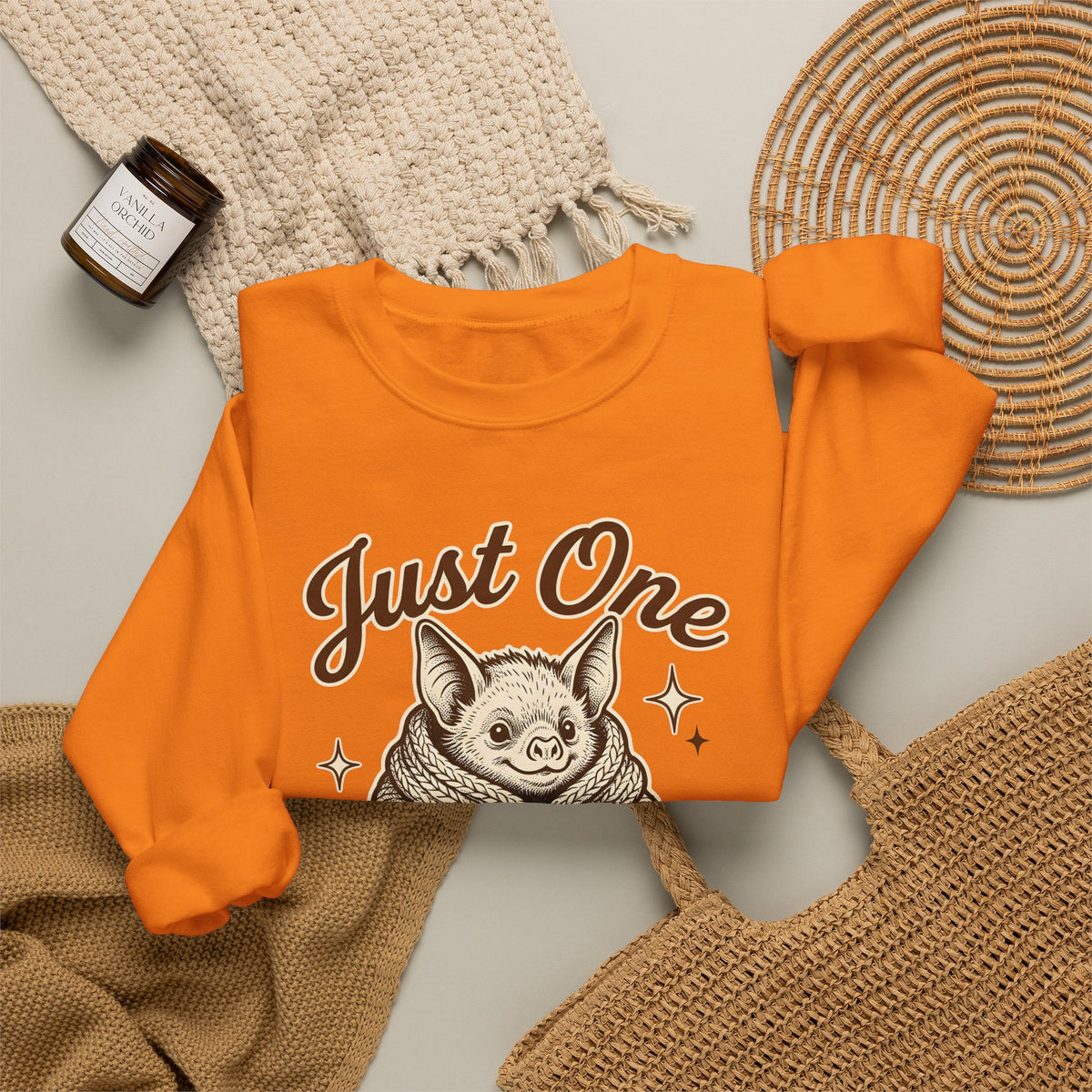 Bat Needlework Sweatshirt Cute Crafts Gift Women Vintage Sweatshirt Embroidery Sweatshirt Adorable Fan Retro Sweatshirt Crafting Graphic Doodle Wool Ball