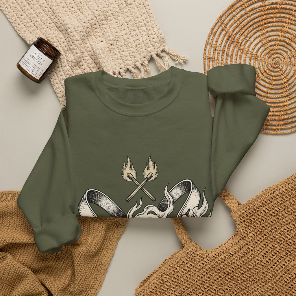 Rodeo Spurs Sweatshirt Cowgirl Country Gift Women Neo Traditional Sweatshirt Spurs Sweatshirt Cowboy Fan Western Sweatshirt Rural Graphic Old School Flame