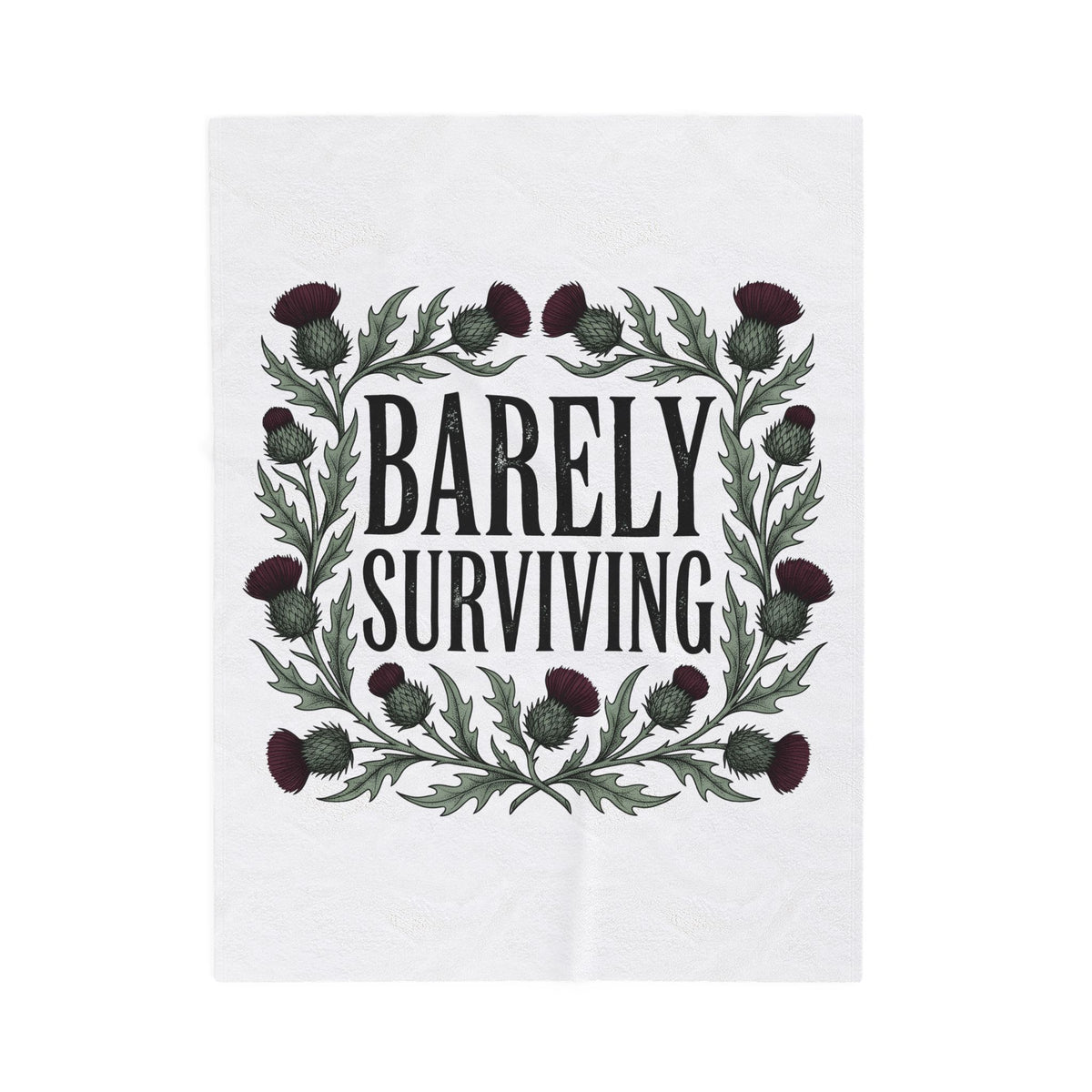 Thistle Flower Graphic Blanket Mom Humor Gift Women Botanical Blanket Thistle Blanket Mother Fan Illustrative Blanket Sarcastic Graphic Vintage
