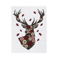 Flower Stag Blanket St. Valentine's Day Wildlife Gift Women Rustic Blanket Deer Blanket Valentine Fan Vintage Blanket Animal Graphic Retro Garden