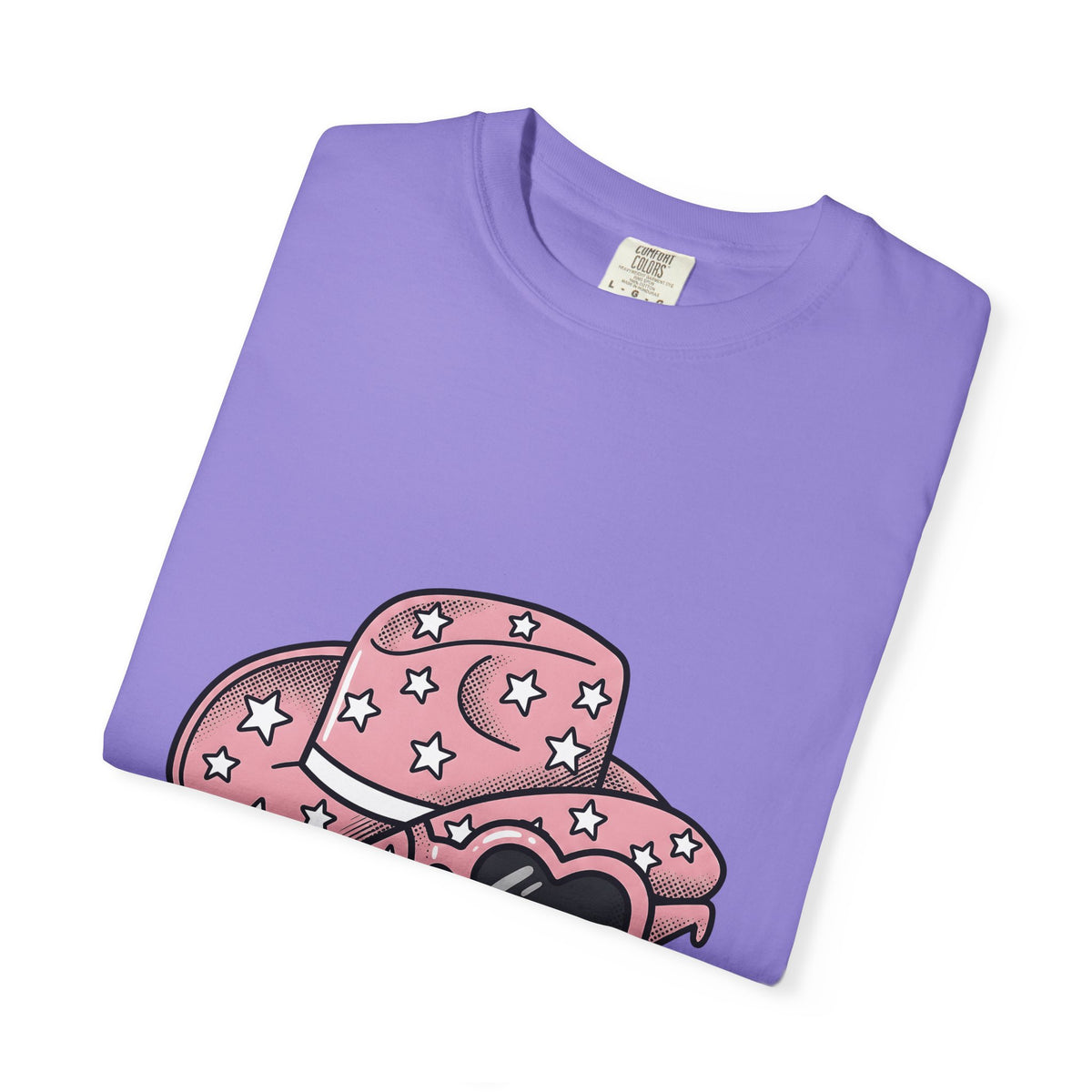 Cowboy Hat T-Shirt Cute Cowgirl Gift Women Comic T-Shirt Stetson T-Shirt Adorable Fan Cartoon T-Shirt Rodeo Graphic Vintage Heart Glasses T-Shirt