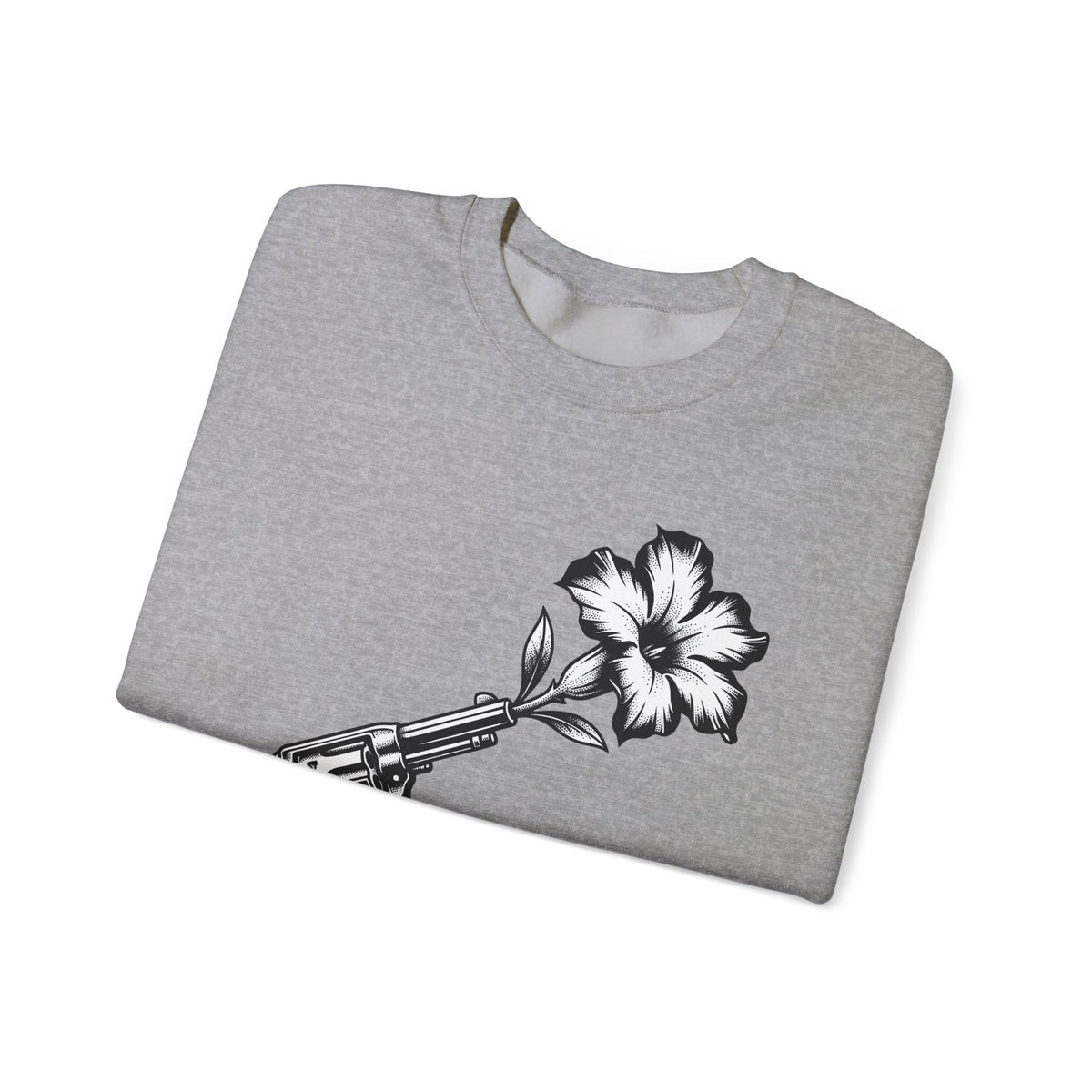 Revolver Flower Sweatshirt Cowgirl Western Gift Women Tattoo Sweatshirt Gunflower Sweatshirt Rodeo Fan Traditional Sweatshirt Country Graphic Vintage Hibiscus