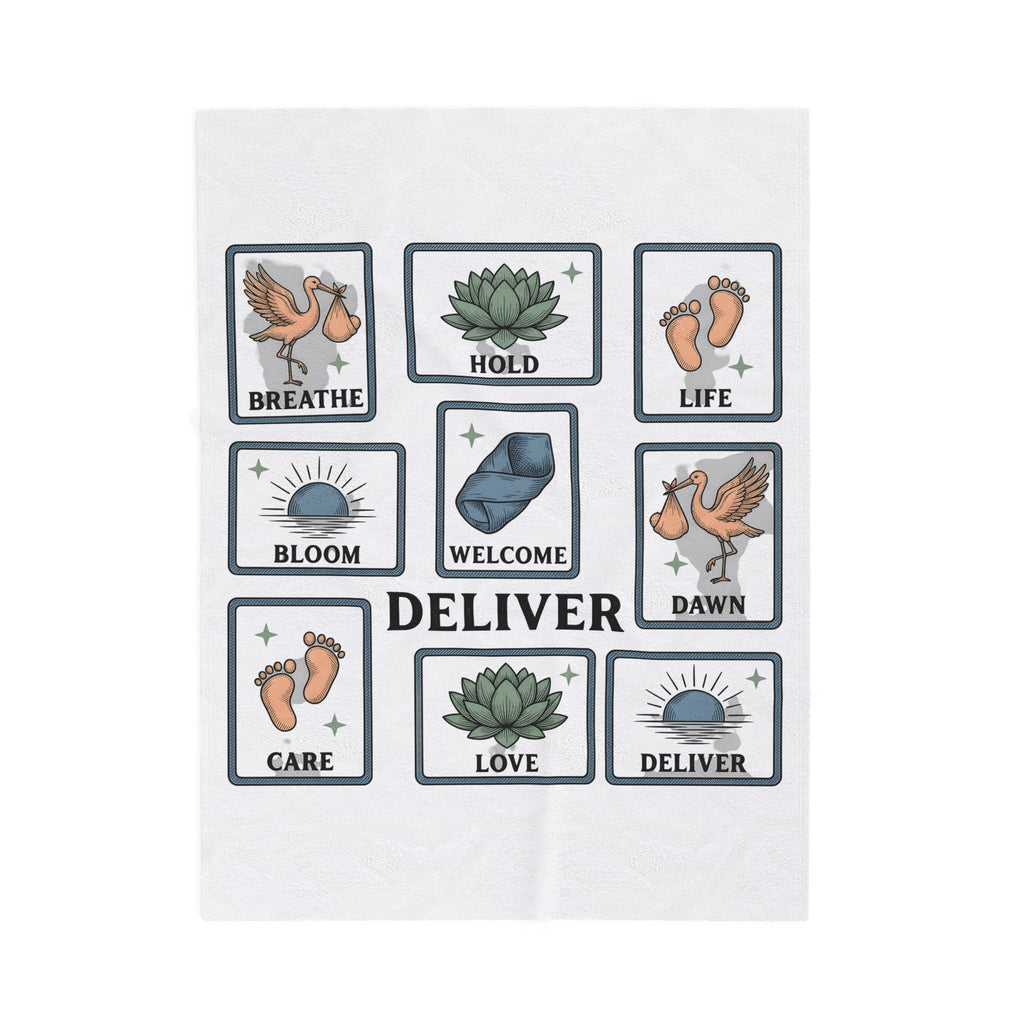 Wading Bird Baby Blanket Nurses Maternity Gift Women Classic Blanket Heron Blanket Nurse Enthusiast Vintage Blanket Pregnancy Graphic Cartoon