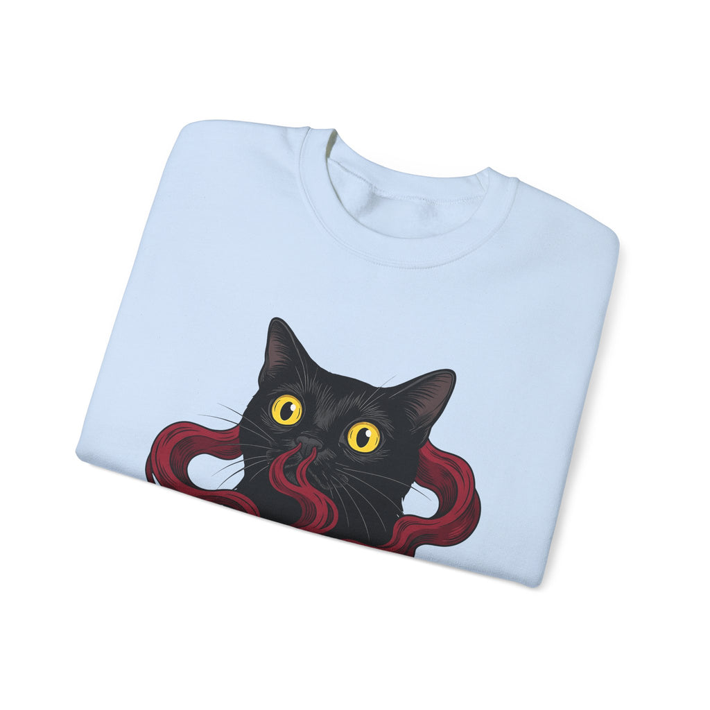 Black Cat Cat Magic Gift Haunted Kitten Cat Fan Spooky Occult Old Fashioned Smudge Sweatshirt