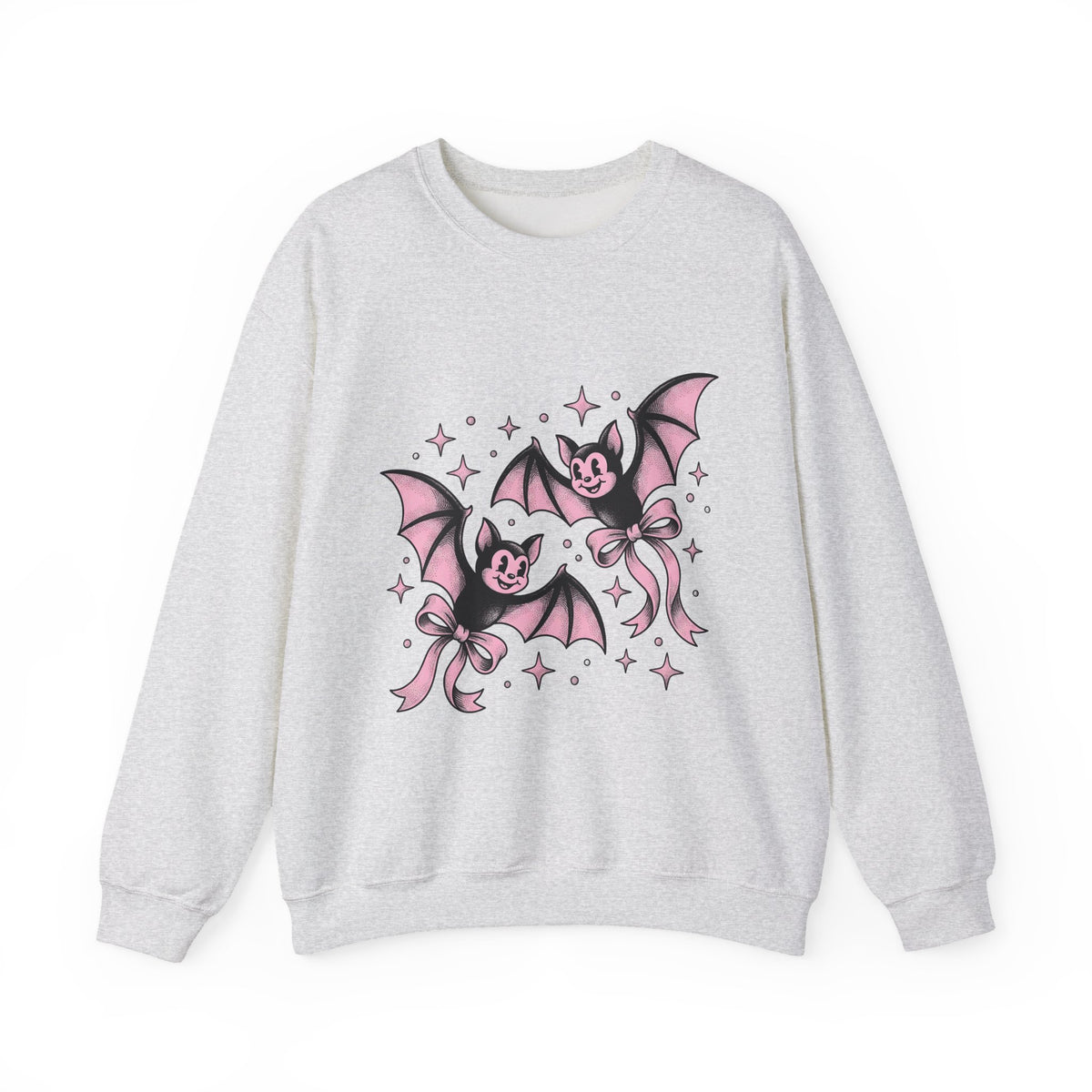 Sweet Bats Sweatshirt Halloween Horror Gift Women Chibi Sweatshirt Flying Fox Sweatshirt Spooky Fan Creepy Sweatshirt Horror Graphic Old School Hair Bows