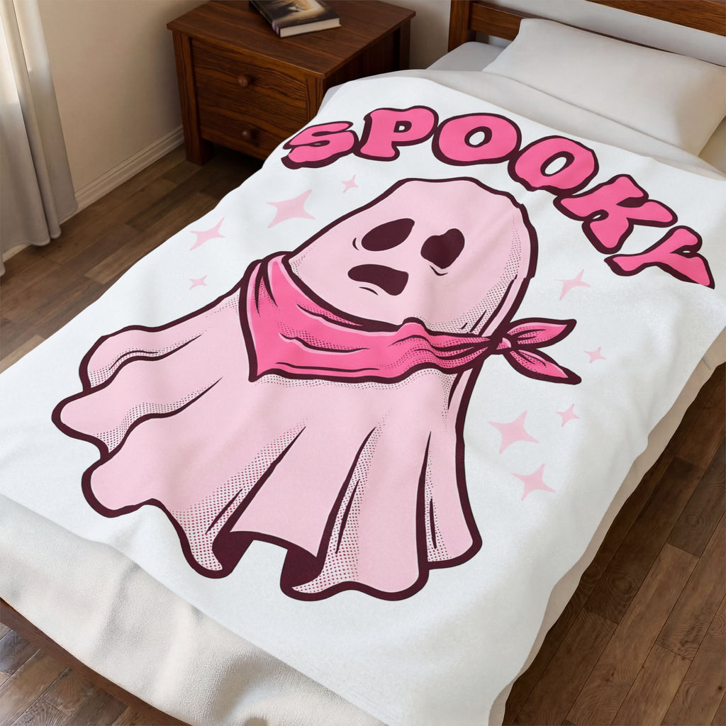 Ghost Scarf Cowgirl Season Gift Comic Scarf Rodeo Fan Cartoon Autumn Vintage Glitter Blanket