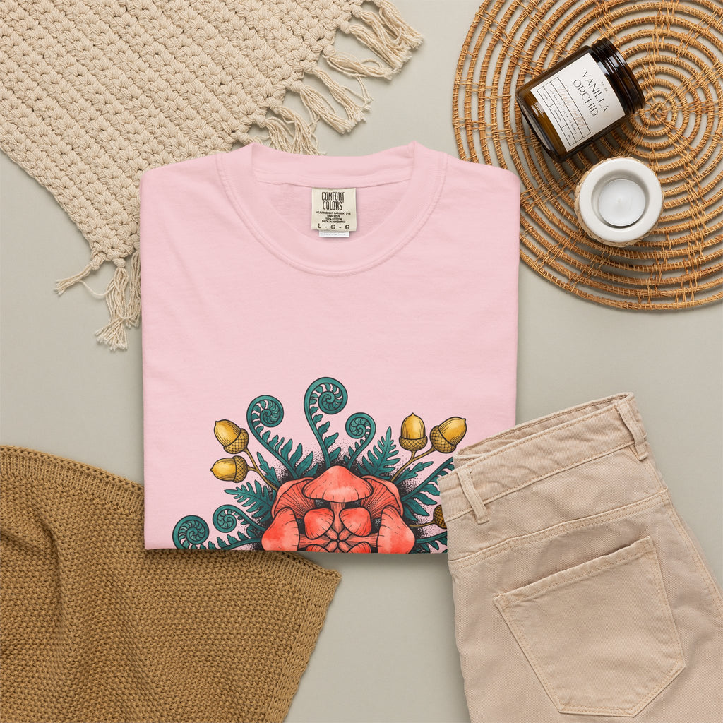 Shroom Mandala T-Shirt Boho Chic Flora Gift Women Bohemian T-Shirt Mushroom T-Shirt Hippie Fan Tribal T-Shirt Botanical Graphic Line Art Seed Pods